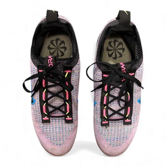 Nike Air VaporMax Shoes Sneakers 2021 Womens Size 9 Pink Blue Flyknit DX3369-600 - Picture 3 of 8